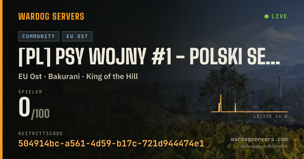 Live-Statusbanner für [PL] PSY WOJNY #1 - Polski serwer - Tylko Piechota - Tygodniowy