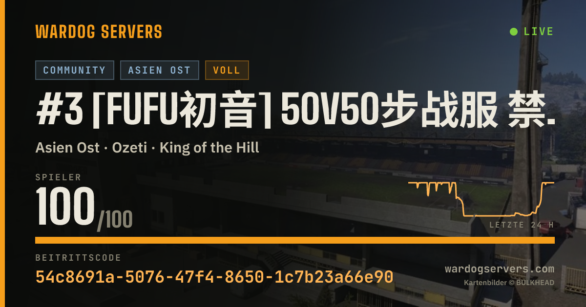 Live-Statusbanner für #3 [fufu初音] 50v50步战服 禁圈外交战 禁武装载具 QQ群1131661908