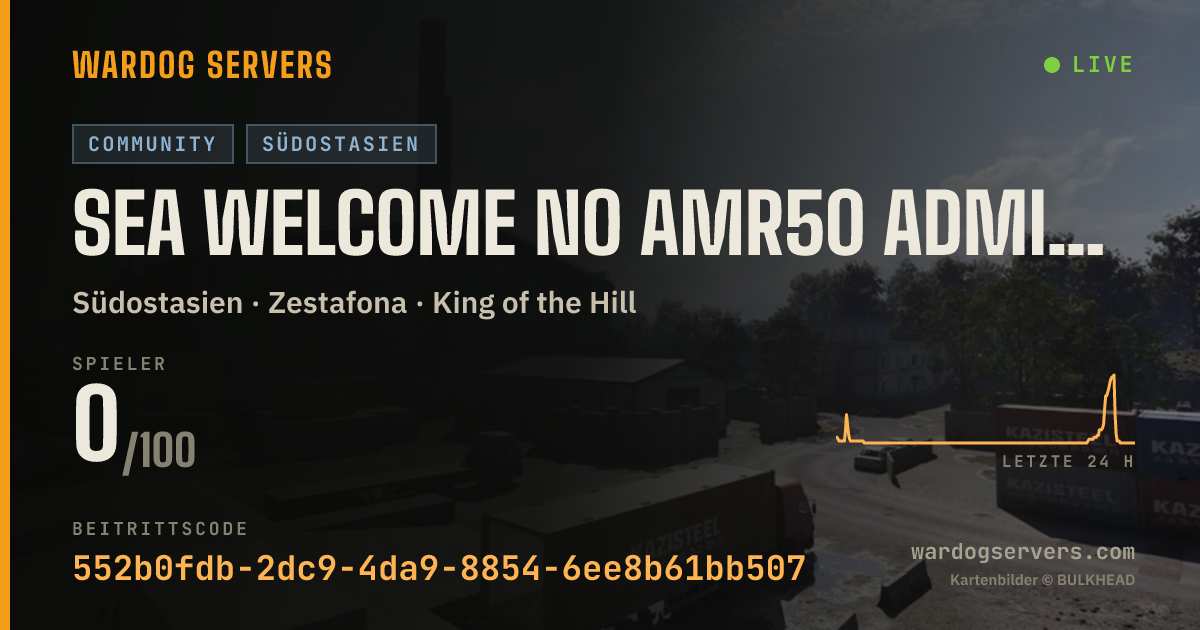 Live-Statusbanner für SEA Welcome No AMR50 admins online
