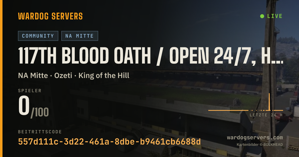 Live-Statusbanner für 117th Blood Oath / open 24/7, hardcore nights, events