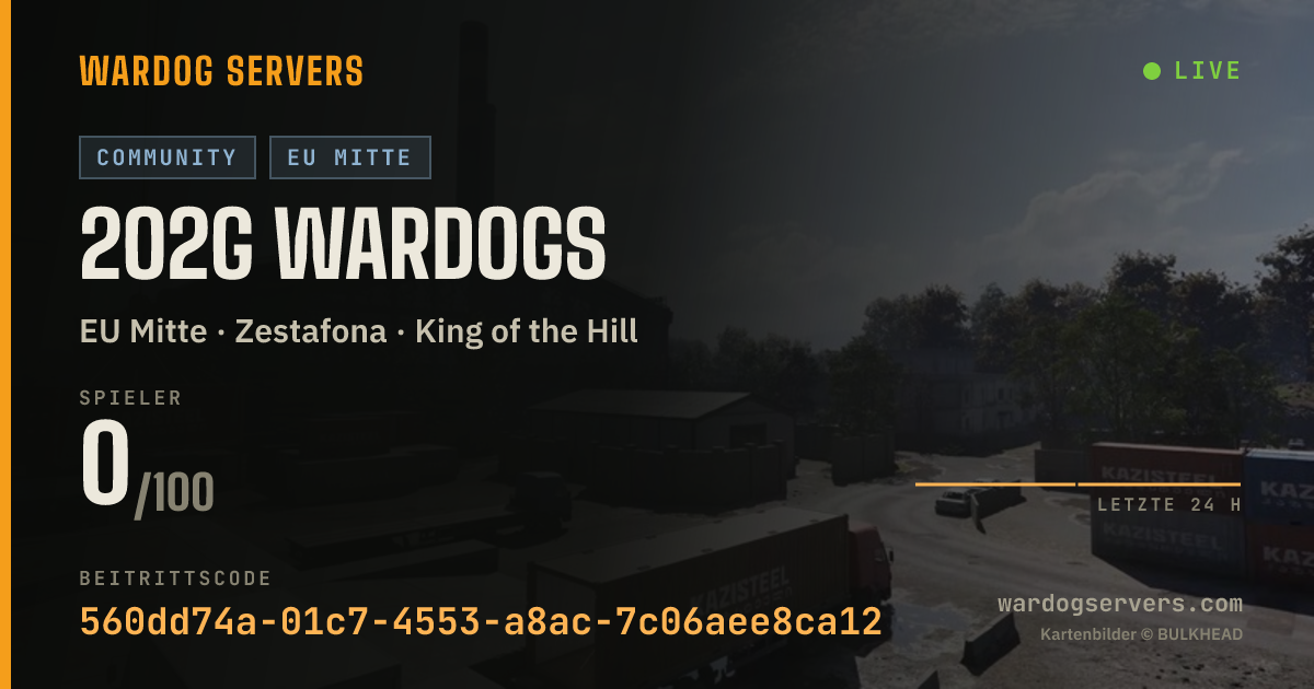 Live-Statusbanner für 2o2g Wardogs