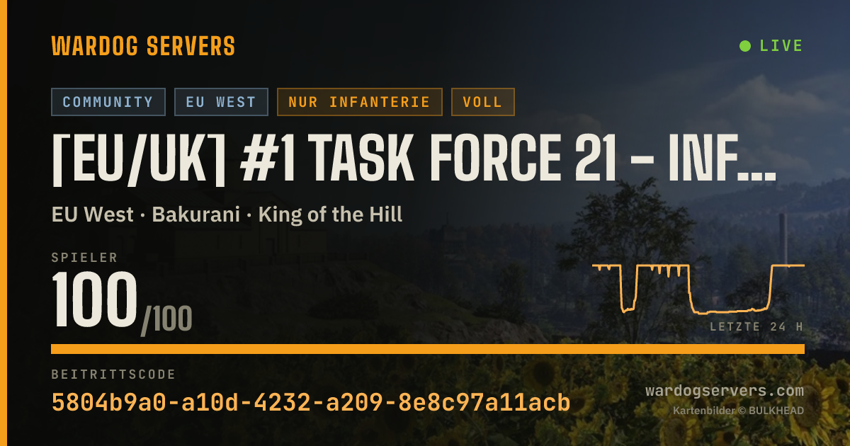 Live-Statusbanner für [EU/UK] #1 Task Force 21 - Infantry | No GL | TF21.NET