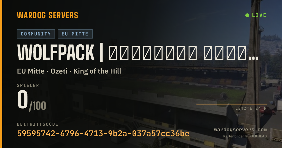 Live-Statusbanner für WOLFPACK | Глутница Български Вълци. discord.gg/HtPNXQ4rxv