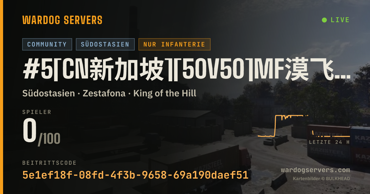 Live-Statusbanner für #5[CN新加坡][50V50]MF漠飞中文社区|QQ群478839731|禁压家禁狙禁FOB禁手雷禁发射器