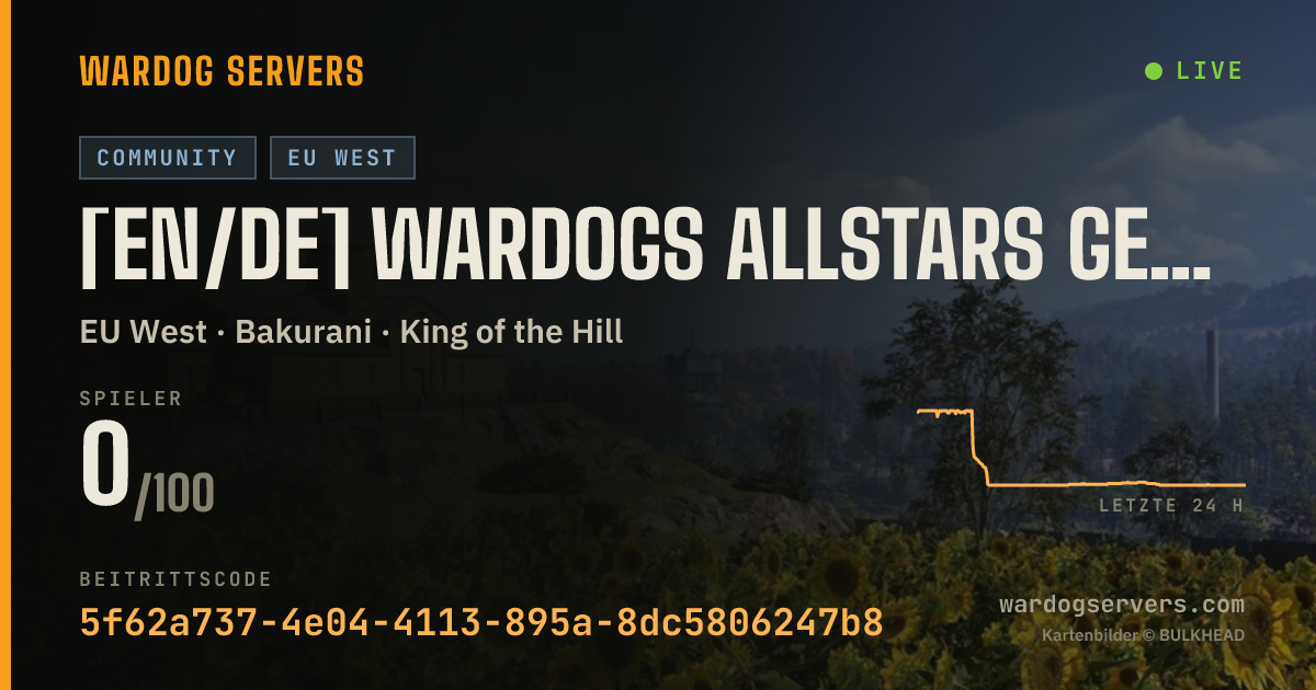 Live-Statusbanner für [EN/DE] Wardogs Allstars Germany x Team 4K Community Server