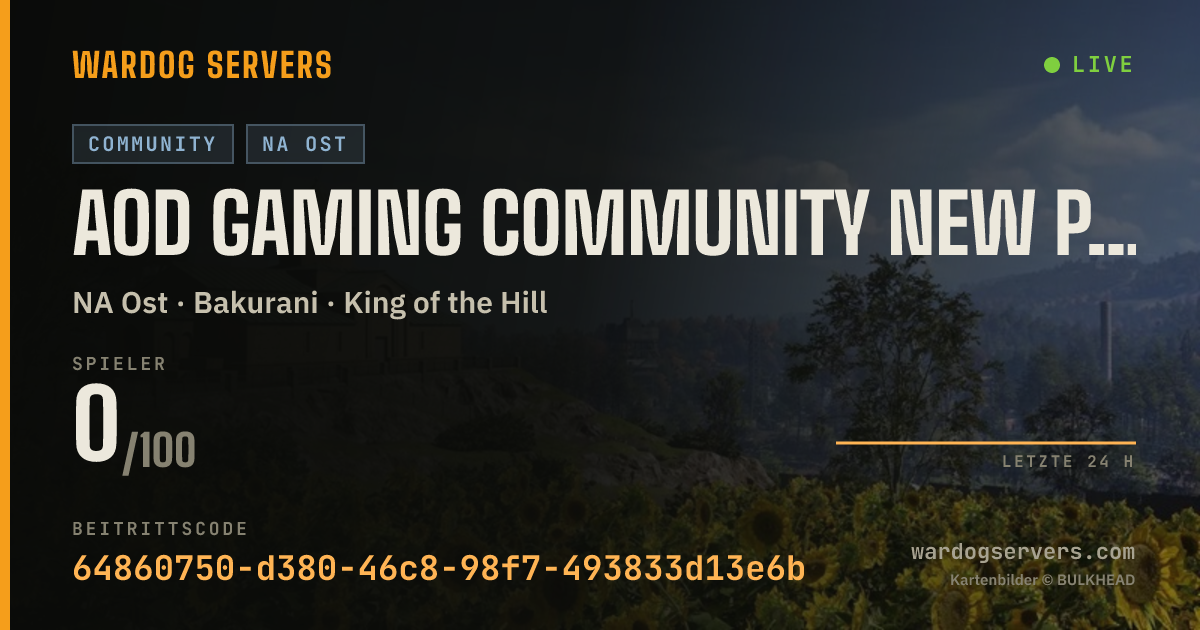 Live-Statusbanner für AoD Gaming Community New Player Friendly BOOSTED