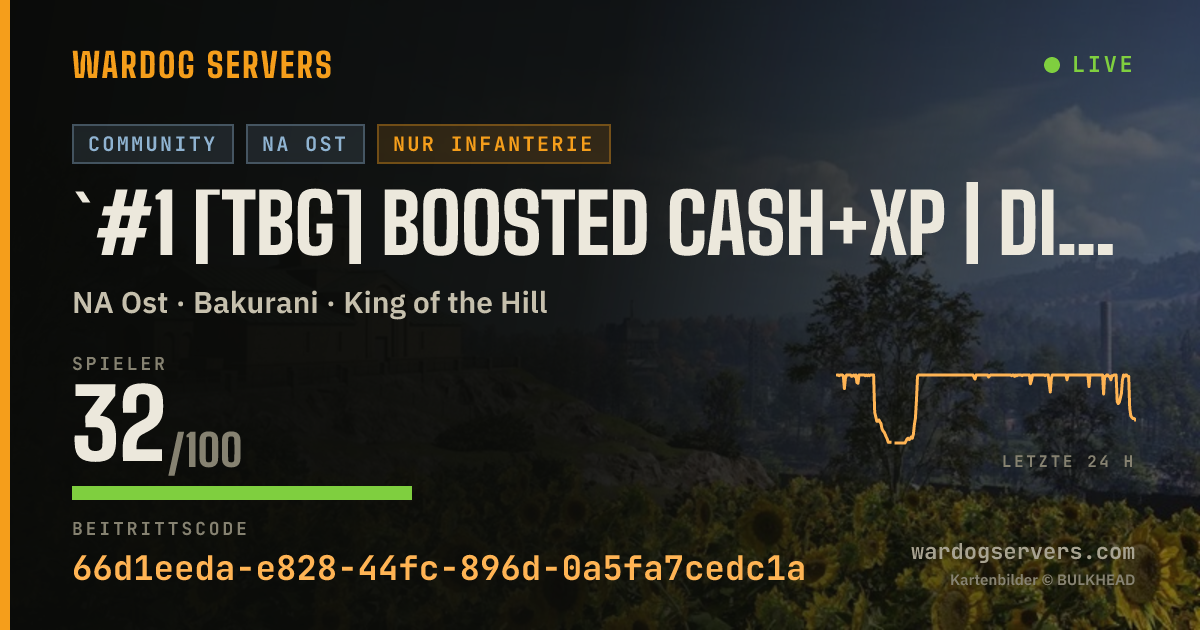 Live-Statusbanner für `#1 [TBG] Boosted Cash+XP | discord.gg/tbgclan | NoGL/HumMG