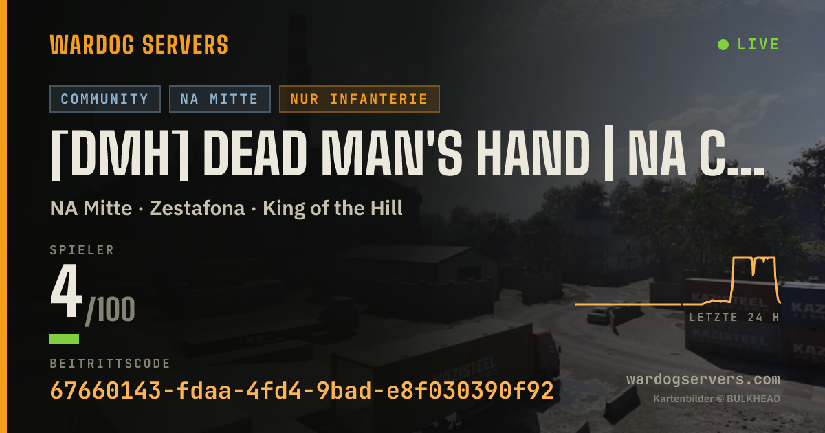 Live-Statusbanner für [DMH] Dead Man's Hand | NA Central | Discord.gg/DMH