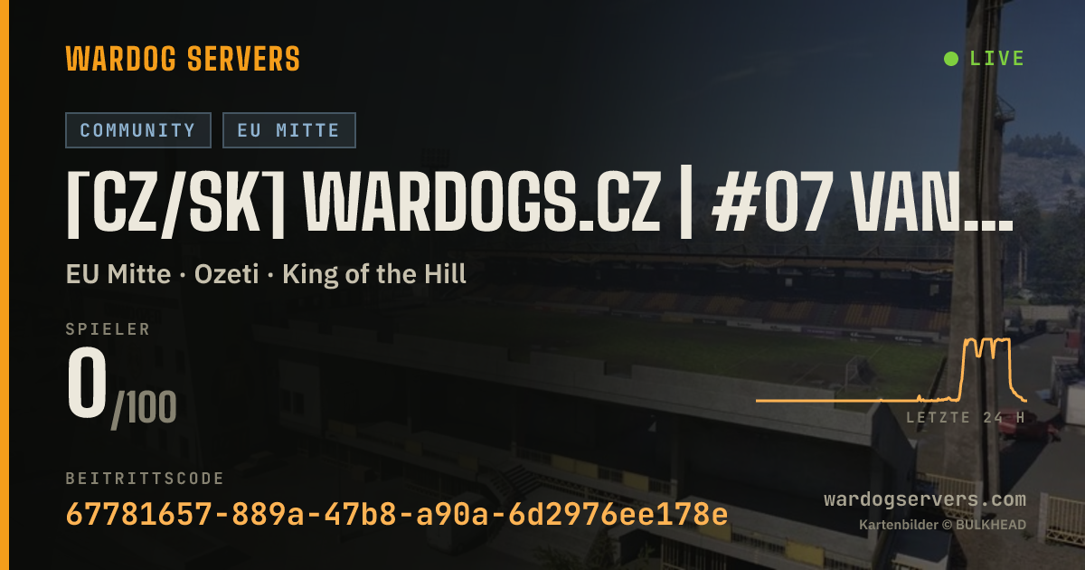 Live-Statusbanner für [CZ/SK] WARDOGS.CZ | #07 VANILLA | discord.gg/wardogsczsk