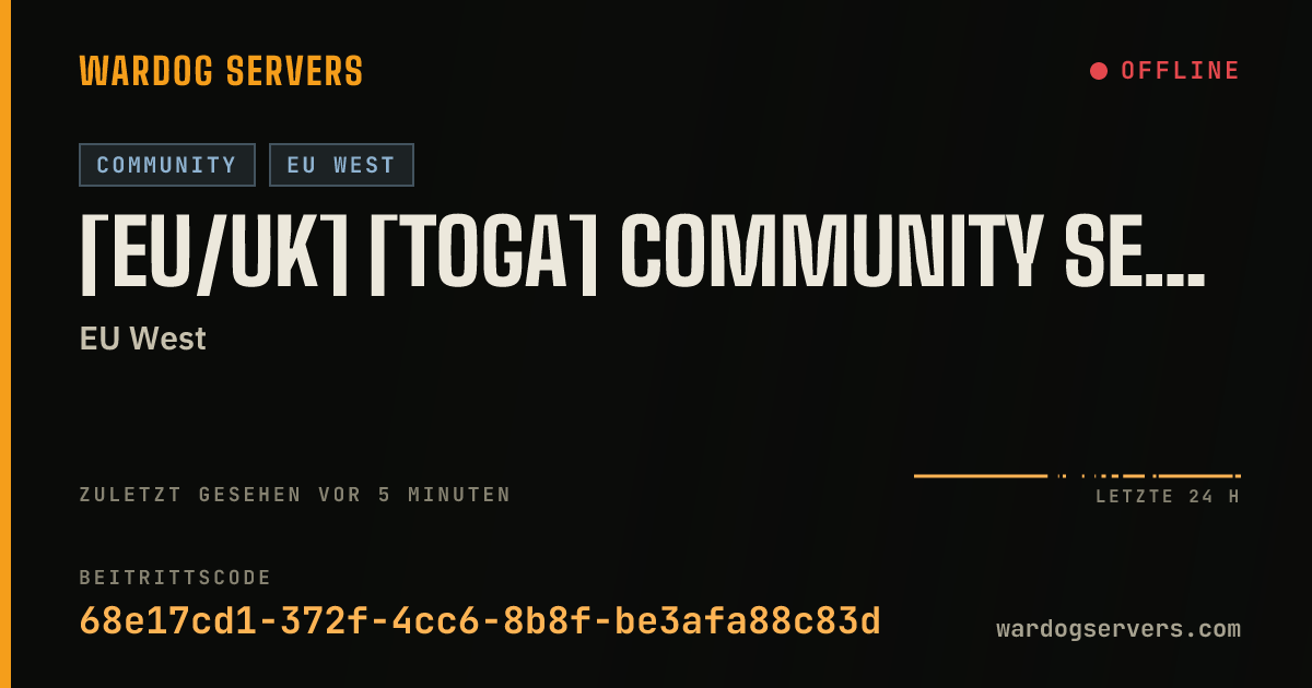 Live-Statusbanner für [EU/UK] [TOGA] Community Server | togadiscord.com