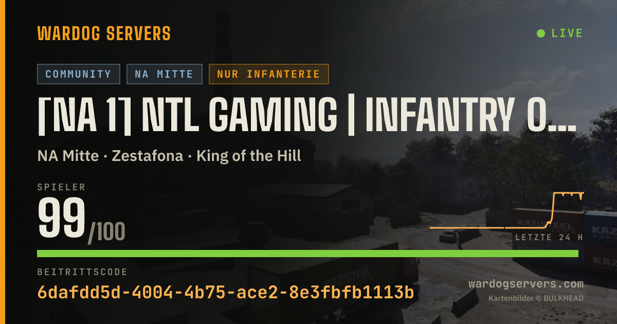 Live-Statusbanner für [NA 1] NTL Gaming | Infantry Only | discord.gg/NTLGaming