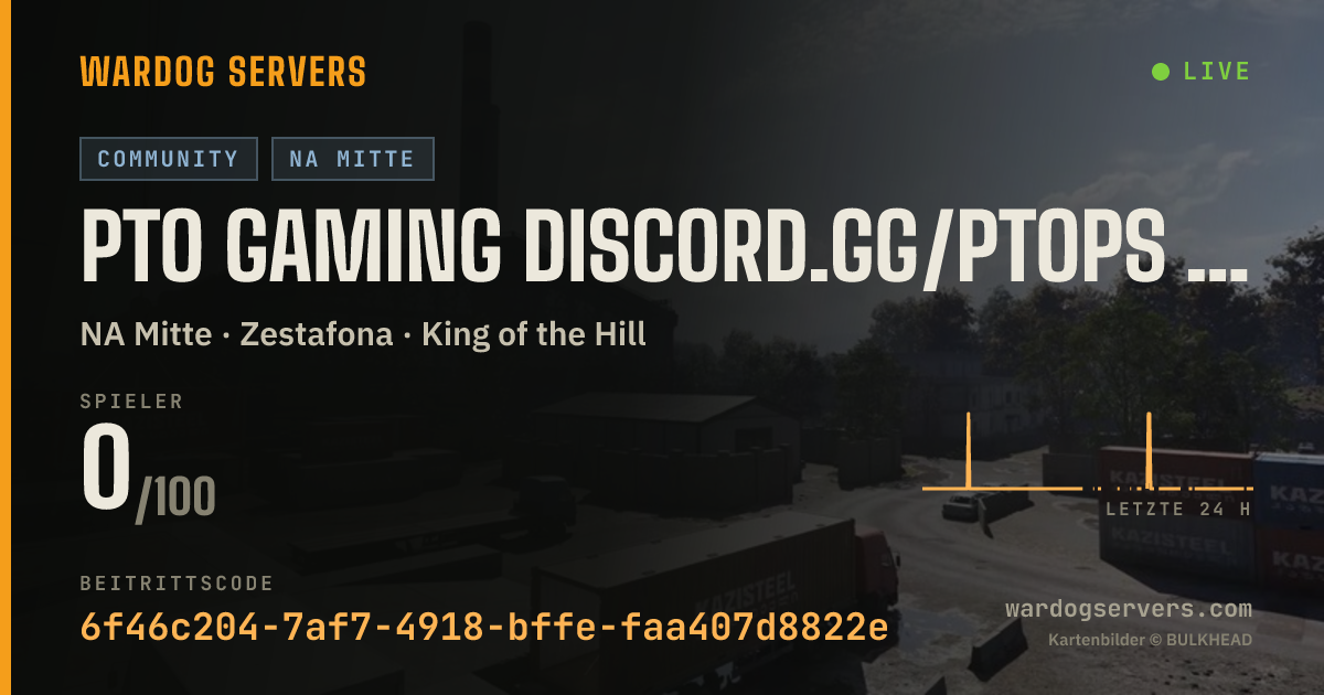 Live-Statusbanner für PTO Gaming discord.gg/PTOPS - NA Central