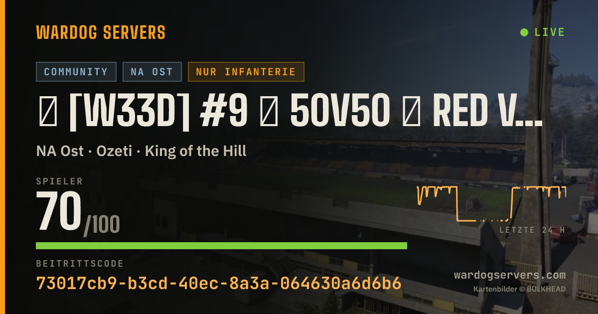 Live-Statusbanner für ★ [W33D] #9 ★ 50v50 ★ RED vs GREEN ★ Wardogs.host