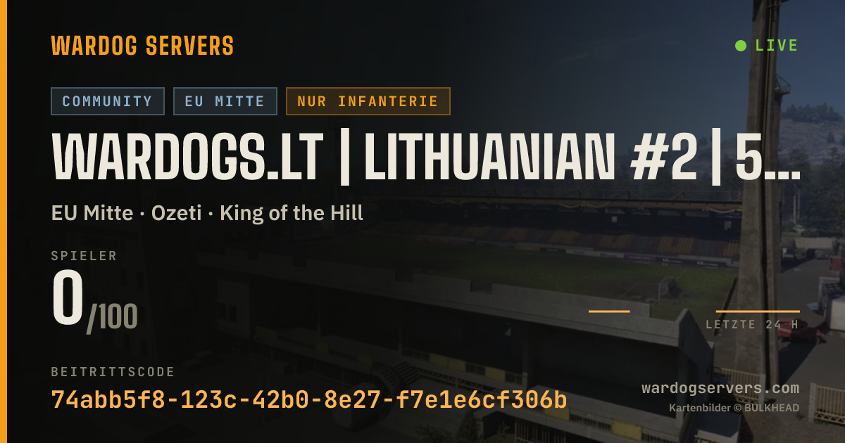 Live-Statusbanner für WARDOGS.LT | LITHUANIAN #2 | 50 vs 50 | discord.gg/wardogslietuv