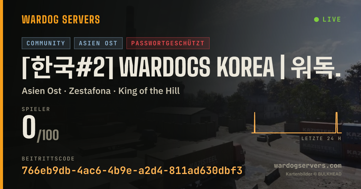 Live-Statusbanner für [한국#2] WARDOGS KOREA | 워독스 한국 커뮤니티 [인증전용]