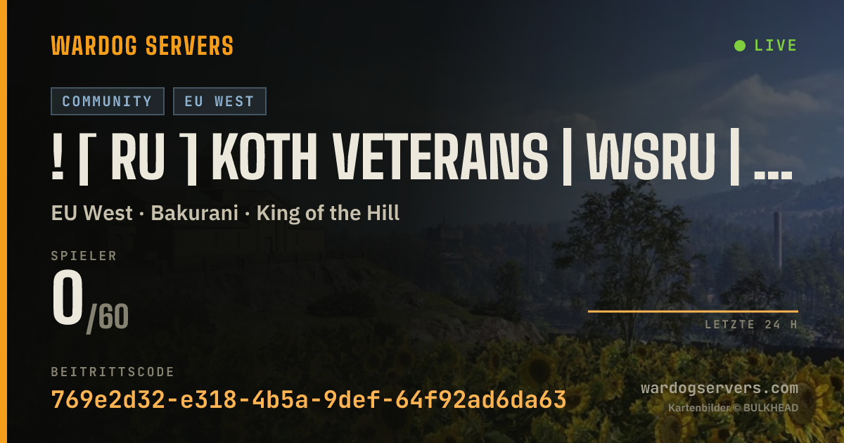 Live-Statusbanner für ! [ RU ] KOTH Veterans | WSRU | EU - RU Speaking | Rules