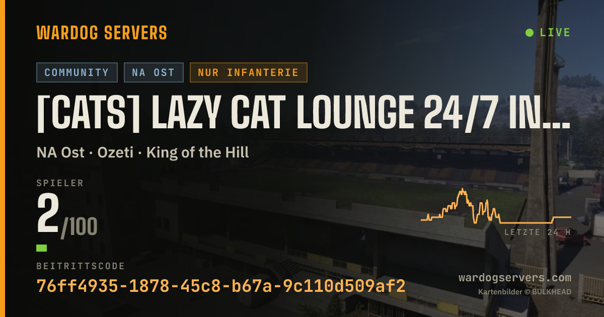 Live-Statusbanner für [CATS] Lazy Cat Lounge 24/7 INFANTRY | discord.gg/warcats