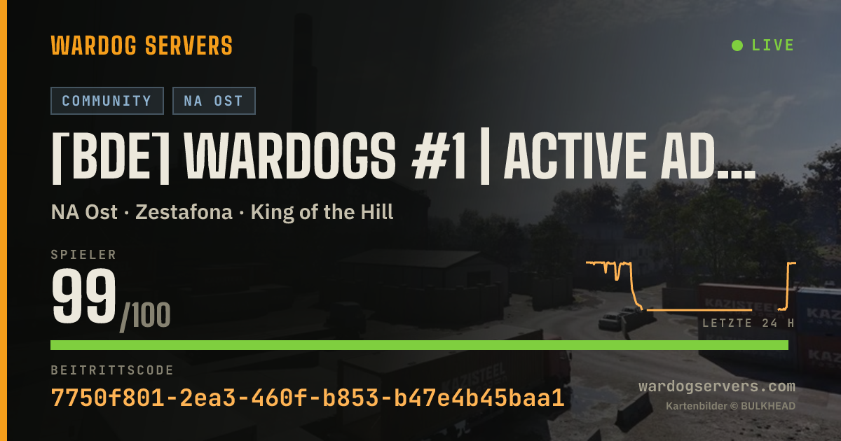 Live-Statusbanner für [BDE] WARDOGS #1 | Active Admins | discord.gg/yHMFPWvkZ3
