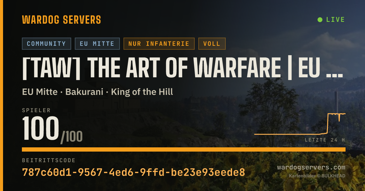 Live-Statusbanner für [TAW] The Art of Warfare | EU Central | Infantry Only