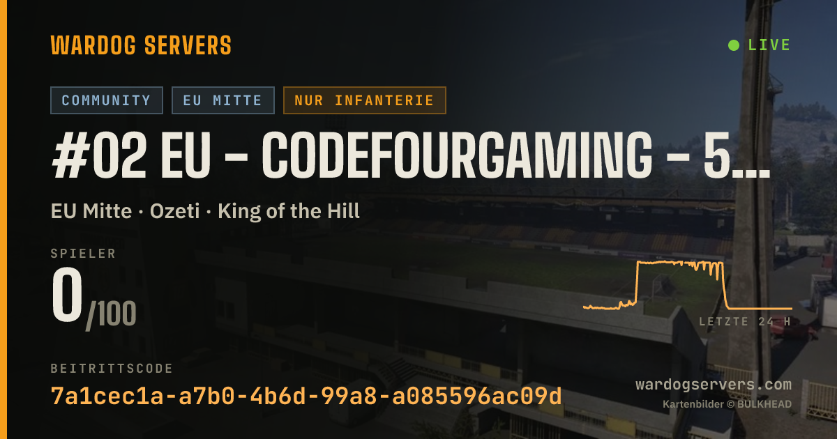 Live-Statusbanner für #02 EU - CodeFourGaming - 50v50 Infantry - discord.gg/c4g