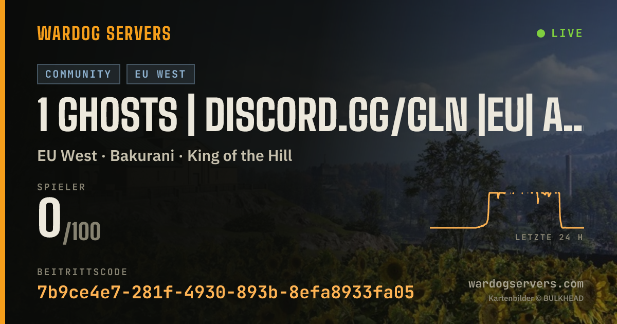 Live-Statusbanner für 1 Ghosts | Discord.gg/GLN |EU| Active Staff | GLNHQ.CC