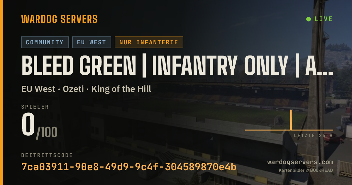 Live-Statusbanner für Bleed Green | Infantry Only | Active Admins | discord.gg/BDGN