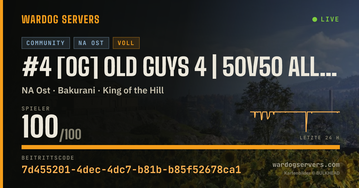 Live-Statusbanner für #4 [OG] Old Guys 4 | 50v50 All Maps | Boosted XP & Cash