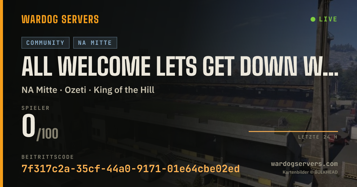 Live-Statusbanner für All Welcome Lets get down with NO Cheaters.