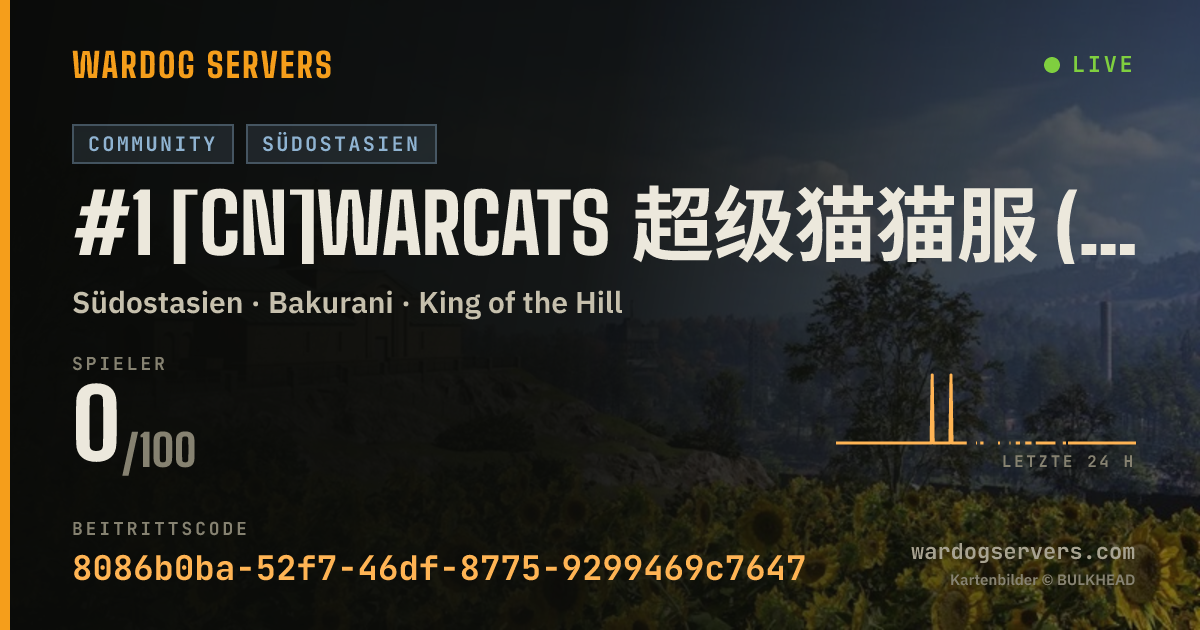 Live-Statusbanner für #1 [CN]WARCATS 超级猫猫服 (暖服自动送预留位,轻规服,需要录屏举报) qq群1108826972