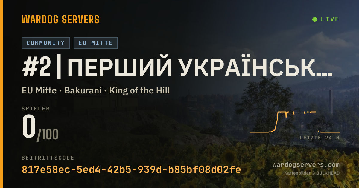 Live-Statusbanner für #2 | ПЕРШИЙ УКРАЇНСЬКИЙ | WARDOGS COM UA