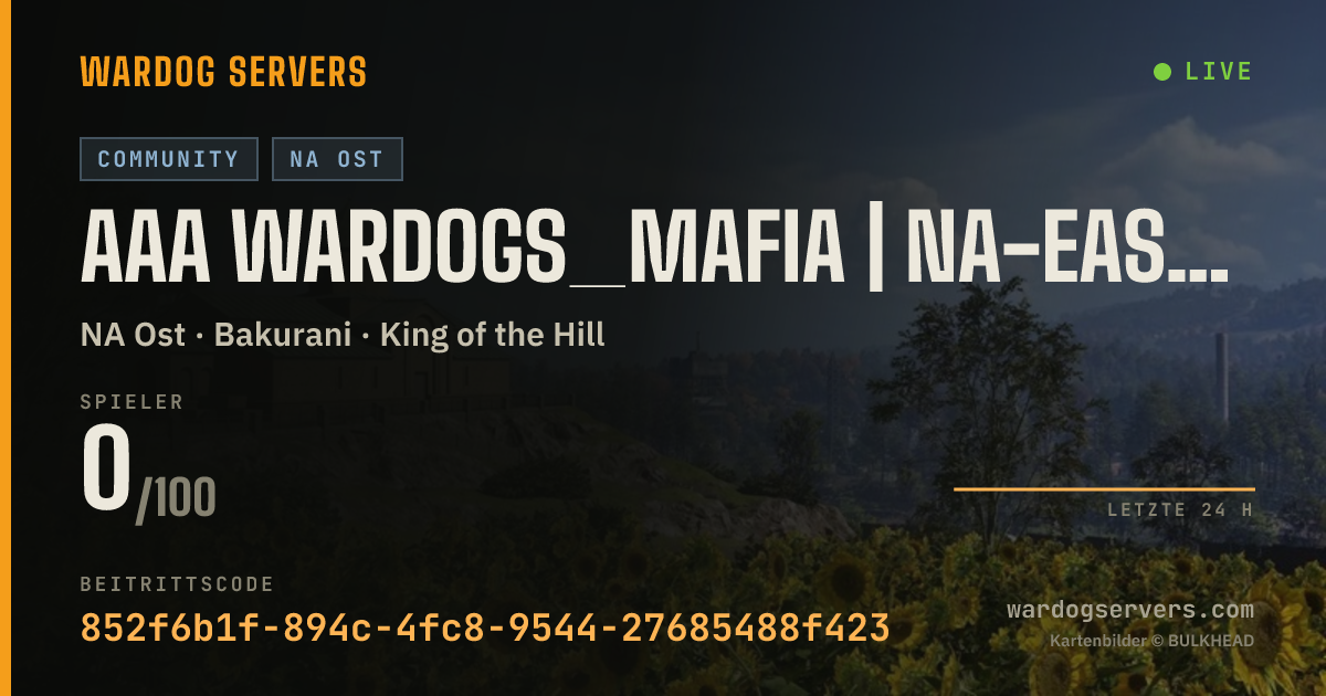 Live-Statusbanner für AAA Wardogs_Mafia | NA-East | HARDCORE