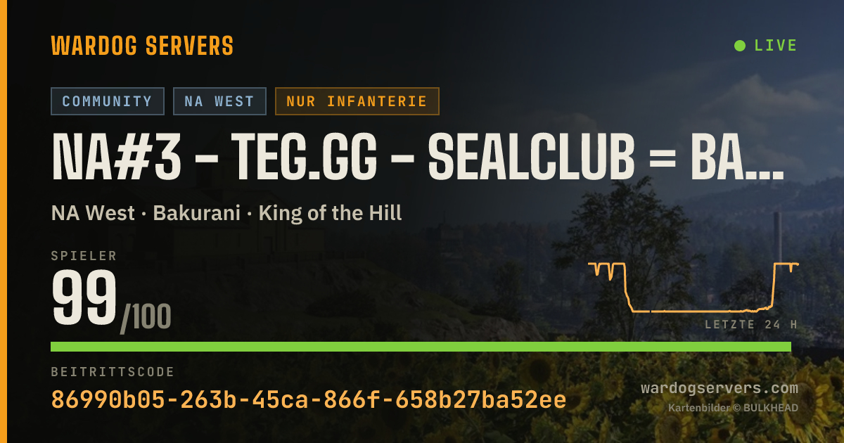 Live-Statusbanner für NA#3 - TEG.gg - Sealclub = ban - Infantry mode - The Employed Ga