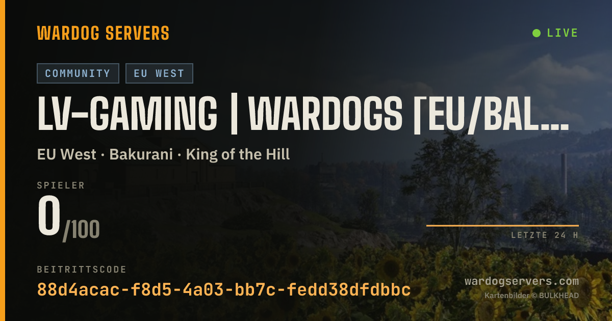 Live-Statusbanner für LV-Gaming | Wardogs [EU/Baltics] discord.gg/lvgaming