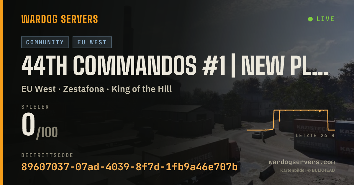 Live-Statusbanner für 44th Commandos #1 | New Player Friendly | discord.gg/44thwardogs