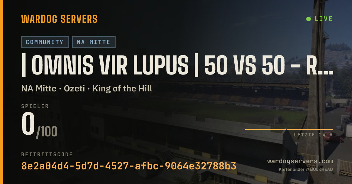 Live-Statusbanner für | OMNIS VIR LUPUS | 50 vs 50 - Red vs Green | US-Chicago - Activ