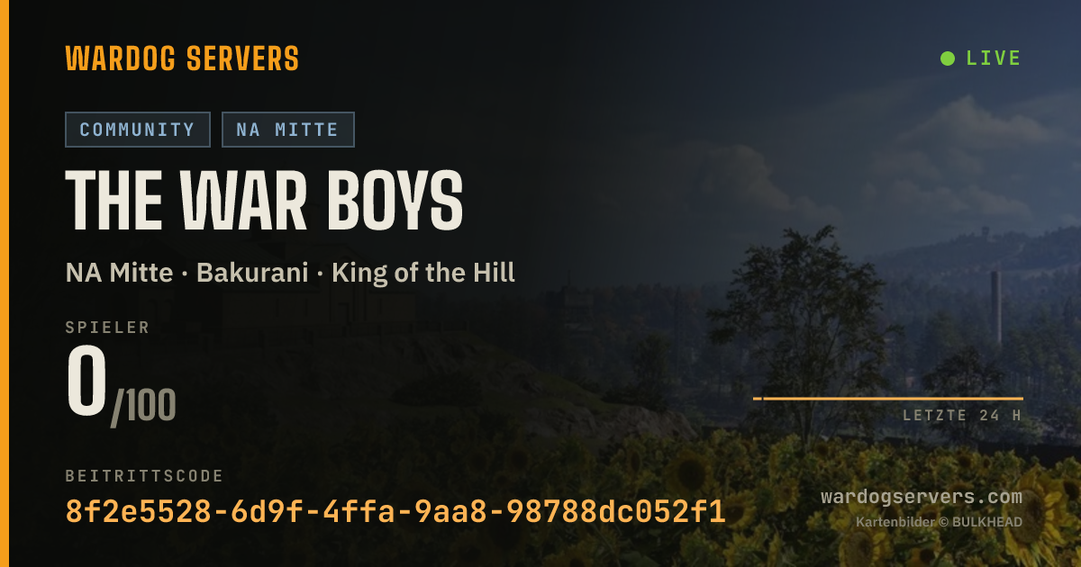 Live-Statusbanner für The War Boys
