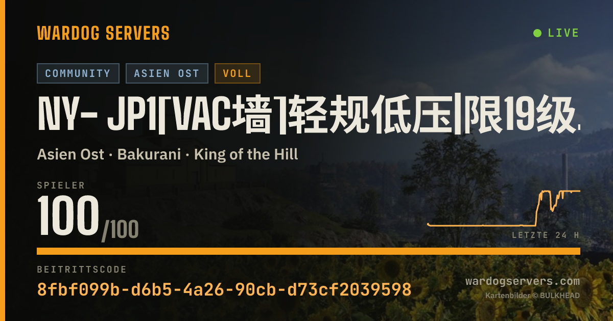 Live-Statusbanner für NY- JP1[VAC墙]轻规低压|限19级生涯武器｜禁止狙武直坦克Q1125201739