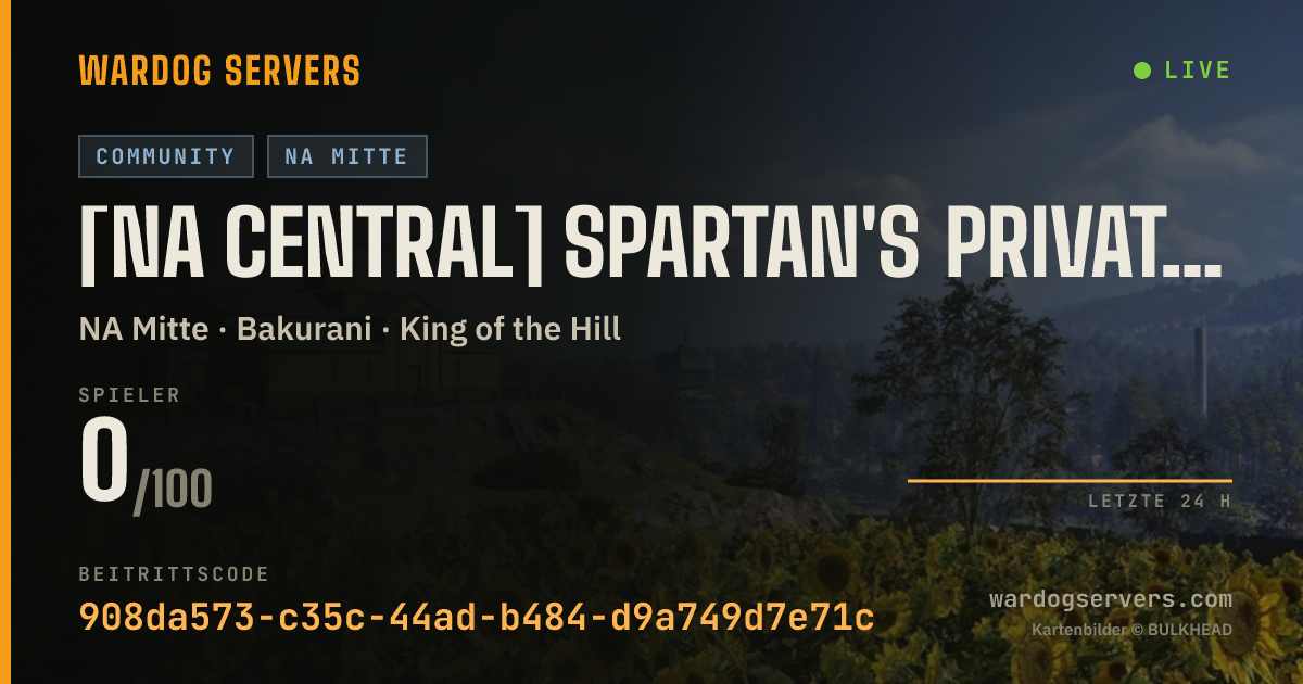 Live-Statusbanner für [NA Central] Spartan's Private Server 스파르탄 [권총전 Pistol Only]