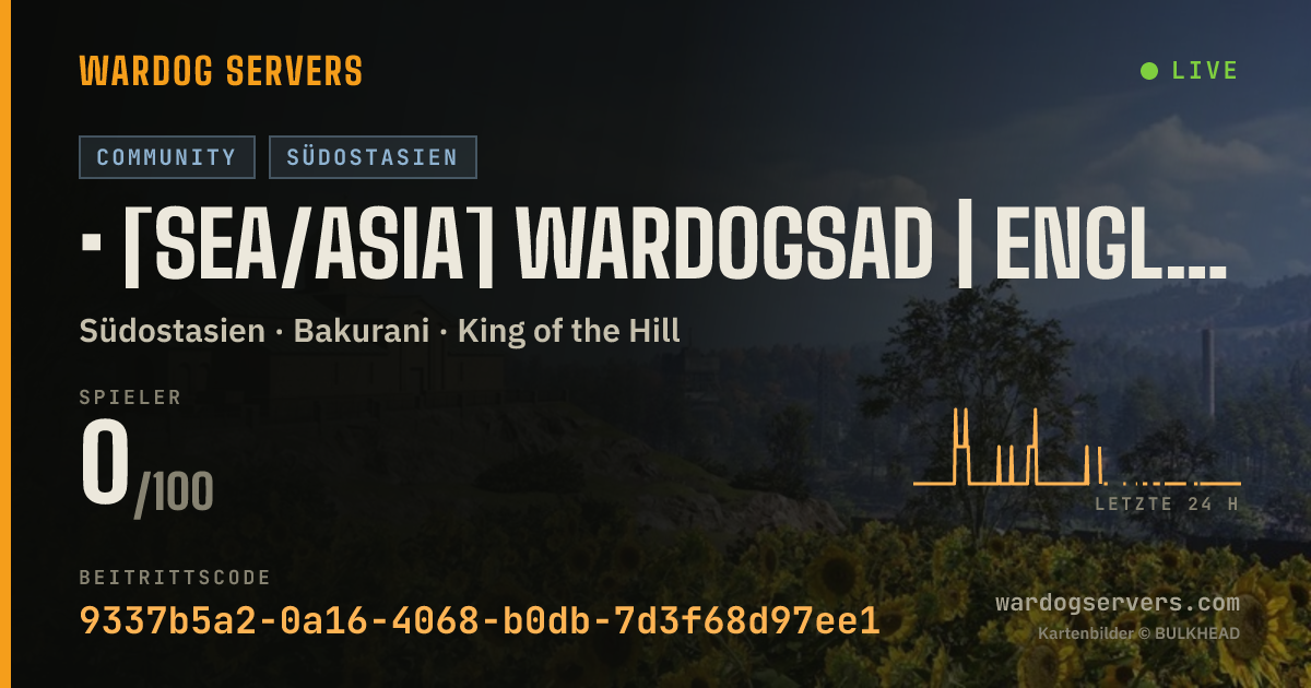 Live-Statusbanner für • [SEA/ASIA] WardogsAD | English/中文 | Active Admins | Casual