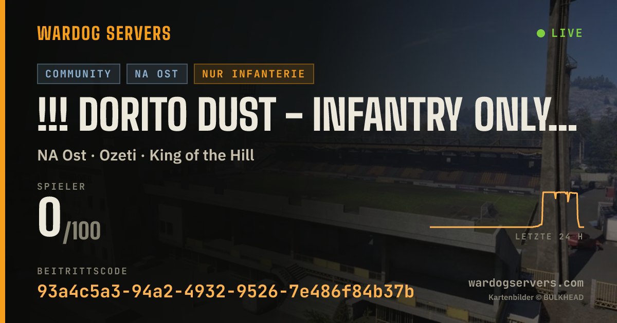 Live-Statusbanner für !!! Dorito Dust - Infantry Only !!!