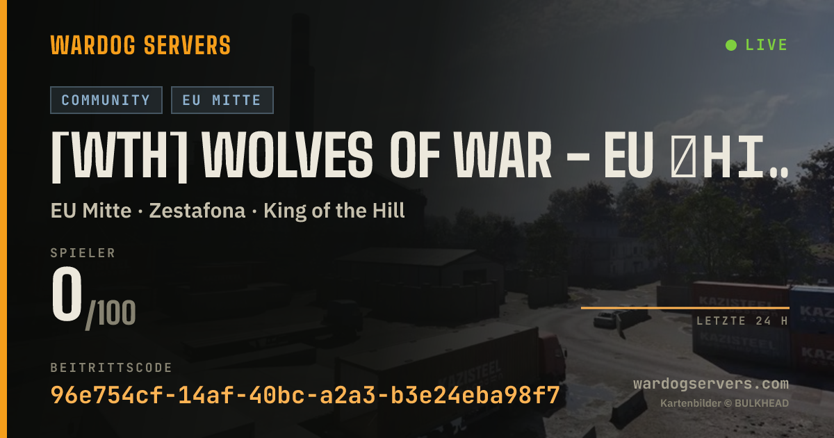 Live-Statusbanner für [WTH] Wolves of War - EU ┃HIGH PING ALLOWED┃ Discord.gg/WTH
