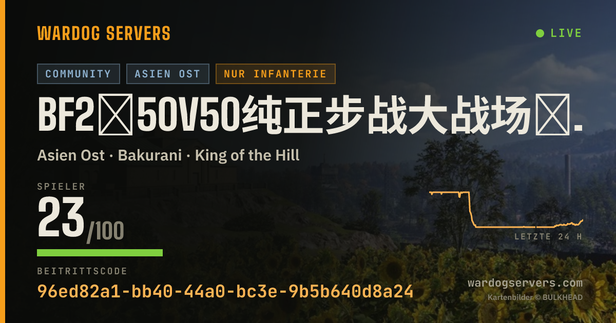 Live-Statusbanner für BF2★50V50纯正步战大战场★JP【战地窝】★Ai24H反作弊★禁FOB禁狙禁30+武器