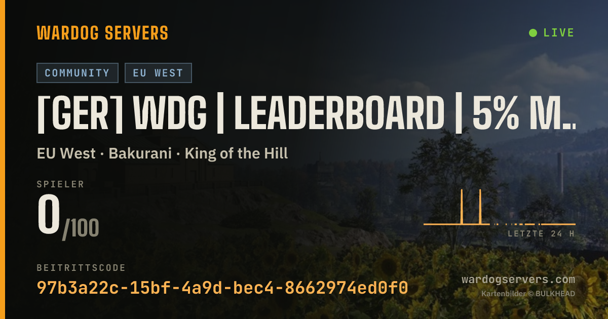 Live-Statusbanner für [GER] WDG | Leaderboard | 5% More Cash | discord.gg/tFpd5SFYAK