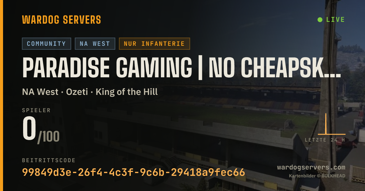 Live-Statusbanner für PARADISE GAMING | NO CHEAPSKATES & GRIEFERS