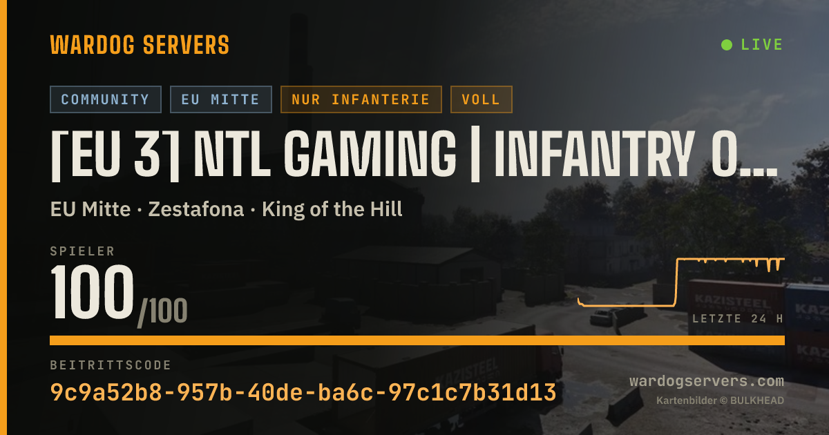 Live-Statusbanner für [EU 3] NTL Gaming | Infantry Only 50v50 | discord.gg/NTLGaming