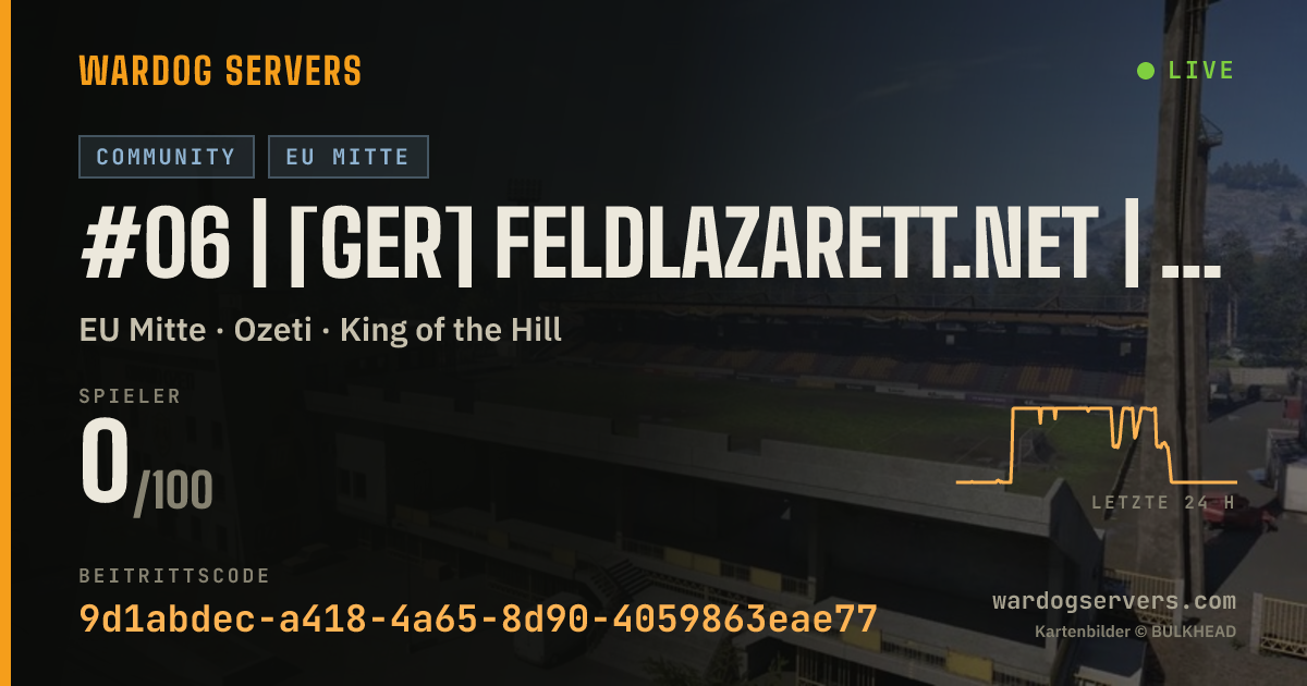 Live-Statusbanner für #06 | [GER] Feldlazarett.net | Only-Newbies | KD-Limit | 0-0-0