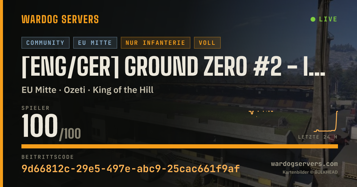 Live-Statusbanner für [ENG/GER] Ground Zero #2 - Infantry Only - Discord.gg/GZNUKE