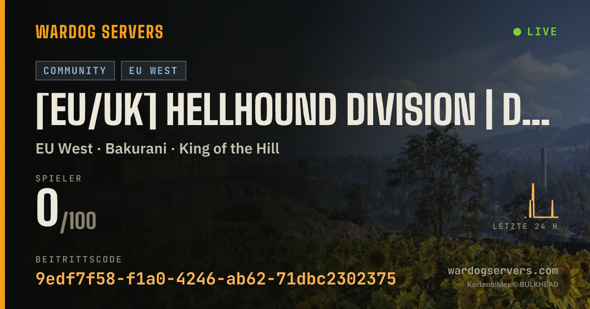 Live-Statusbanner für [EU/UK] Hellhound Division | Discord.gg/R4AtyDc2eu