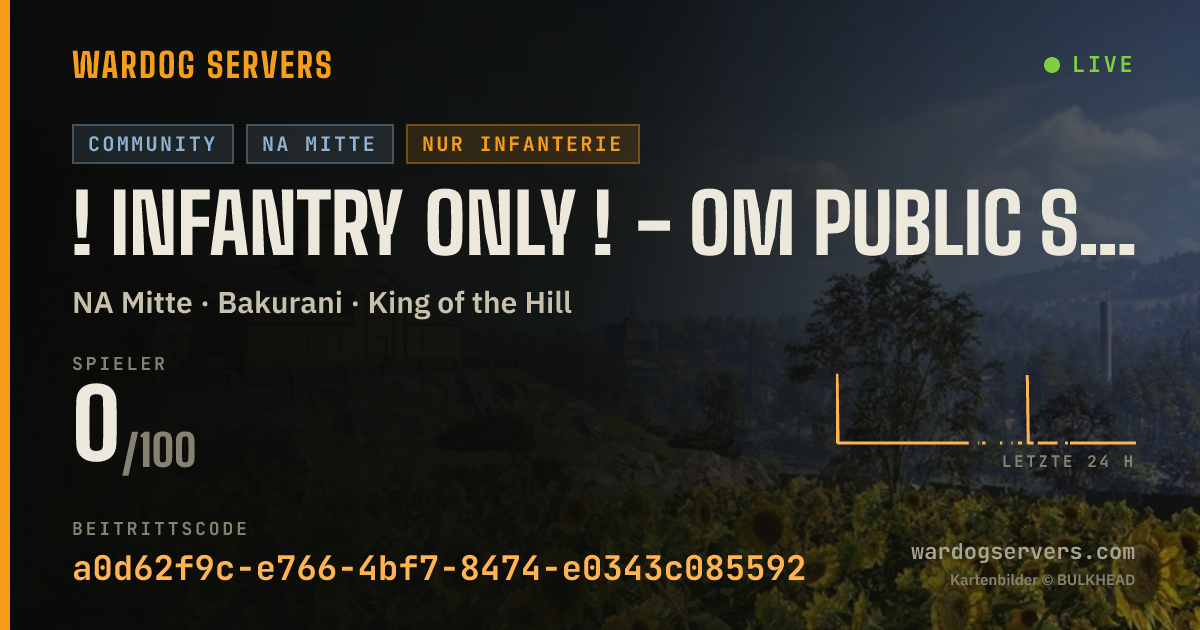 Live-Statusbanner für ! INFANTRY ONLY ! - OM Public Server
