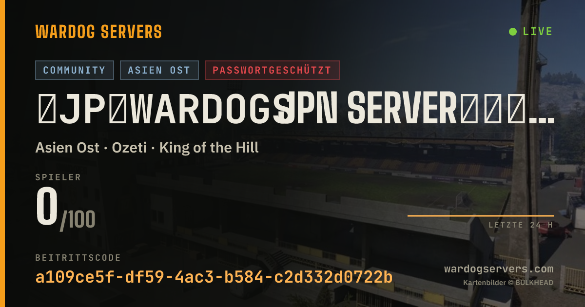 Live-Statusbanner für ［JP］WARDOGS JPN SERVER［日本語限定］